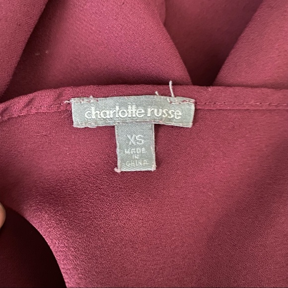 Charlotte Russe Maroon Tank Top Blouse w/ Gold Chain Straps - Picture 3 of 3